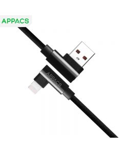 Lighting Cable with 90 Angle Head 1M - Black